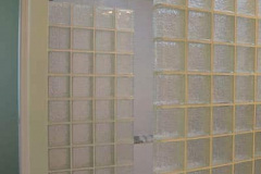 Glass Block Wall in Shower Renovation Indy