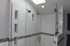 Tile Shower Renovation in Indy with Glass Door