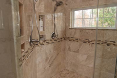 Glass Door on New Tile Shower Remodel Indy